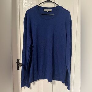 Neiman Marcus Blue Cashmere Silk long sleeve men’s sweater size xl